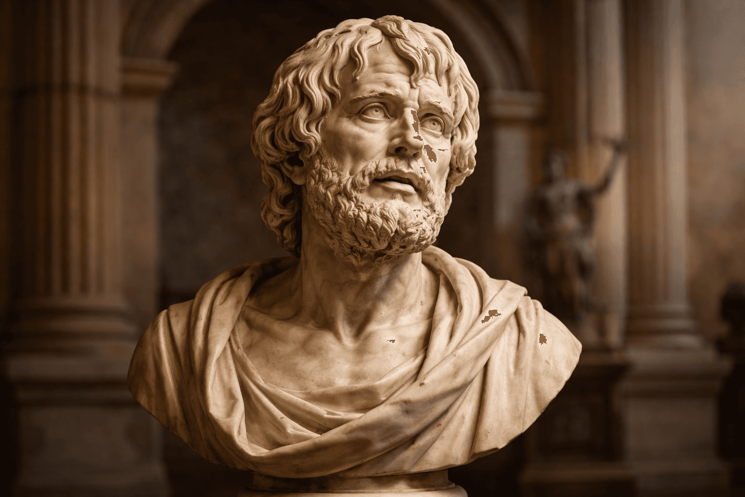 Ancient Roman bust of Seneca the Younger