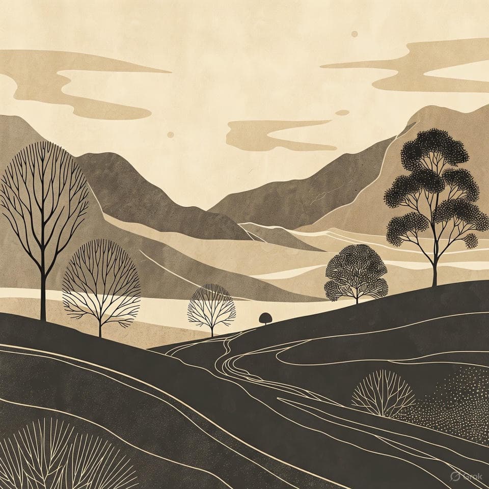 Sunlit countryside evoking a Stoic sense of calm